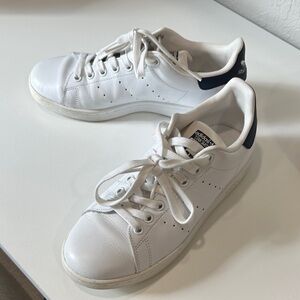 Adidas ‘Stan Smith’ White Sneakers with Navy Accents